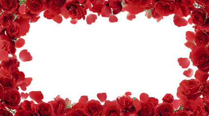 rose petals frame