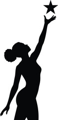 Afro Black Woman Silhouette Vector Celebrating Beauty, Strength, and Culture