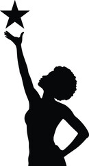 Afro Black Woman Silhouette Vector Celebrating Beauty, Strength, and Culture