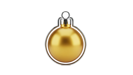 Golden Christmas Ornament with Silver Frame