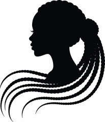 Modern Afro Black Woman Vector Illustration with Natural Hair and Confidence