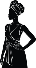 Afro Black Woman Silhouette Vector Celebrating Beauty, Strength, and Culture