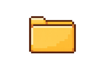 Pixel art folder icon representing data organization, digital file storage, and traditional document management