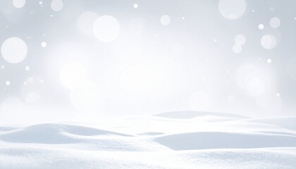 Peaceful Snow-Covered Landscape with Soft Light and Bokeh Background