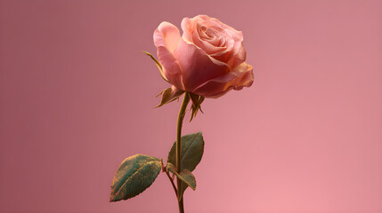 pink rose on a white background