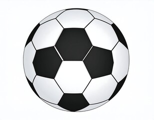Fototapeta premium Black and white soccer ball illustration on a plain white background