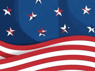 Dynamic Waves of Patriotism Abstract Stars and Stripes for National Unity and Celebration