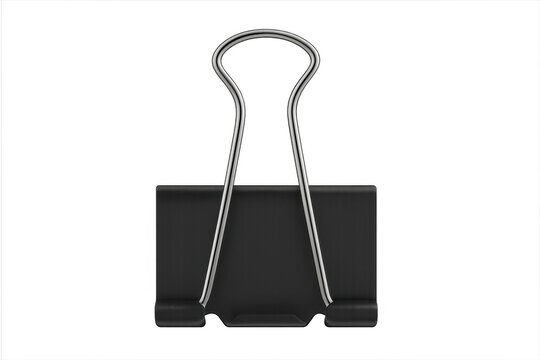 Black binder clip holding papers stationery office supply