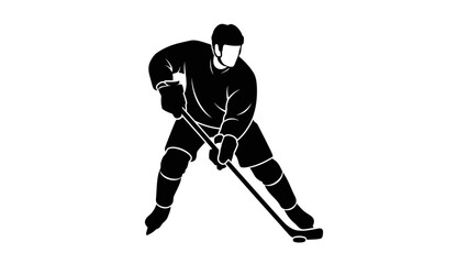 Obraz premium Hockey Player in Action Pose Illustration.
