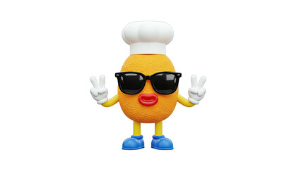 Fototapeta premium Cool Cartoon Character with Chef Hat and Sunglasses