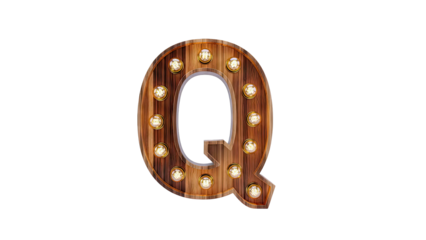 Marquee Letter Q with Incandescent Bulbs