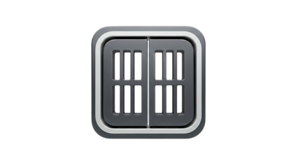 Modern Gray Door Icon with Horizontal Slats