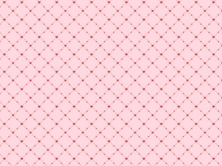 かわいいハートの格子柄背景素材