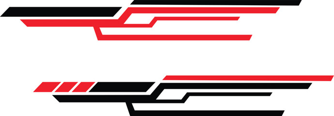 Racing stripe decals set automotive styling elements on transparent background. © Hanan