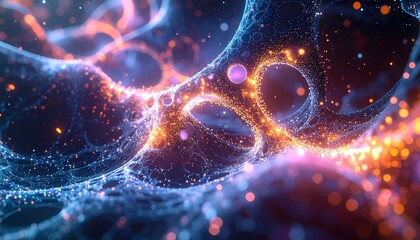 Abstract Neural Network Background with Glowing Particles