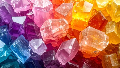 Colorful Salt Crystals: Abstract Gemstone Texture