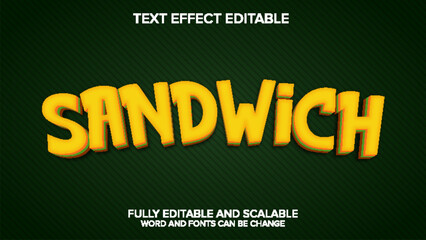 3d text effect sandwich vector editable