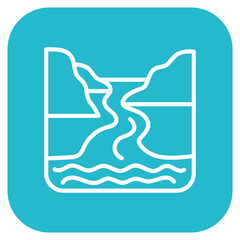 Estuary icon vector image. Can be used for Geography.