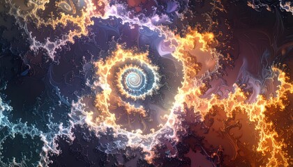 Fractal Spiral Abstract, Cosmic Vortex, Digital Art