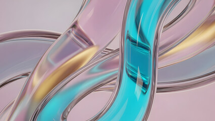 Iridescent Liquid Glass Flow