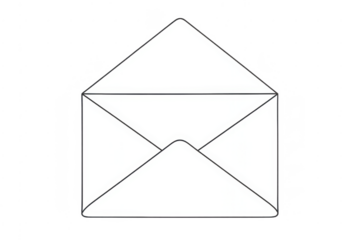 Open email envelope outlining new message communication