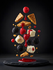 Levitating Molecular Berry Cheesecake