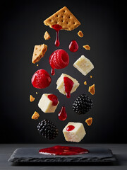 Levitating Molecular Berry Cheesecake