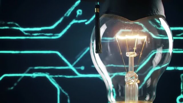 light bulb on dark background