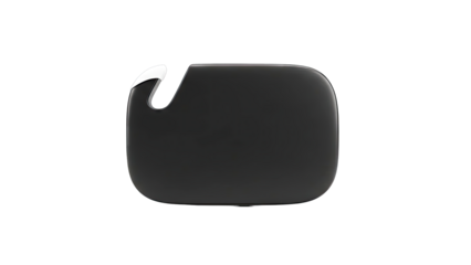 Black minimalist object with white accent