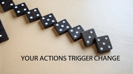 Perfectly Aligned Dominoes in a Descending Row