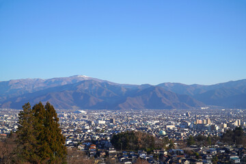 高台から眺めた長野市街地