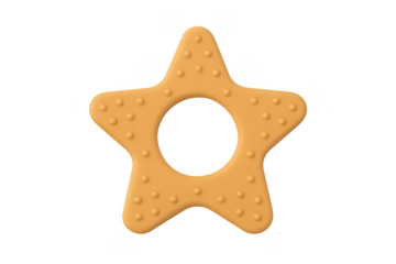 Orange star shape baby teether toy