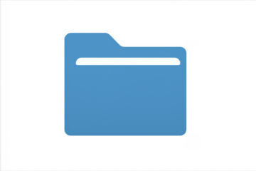 Blue computer folder icon for data storage