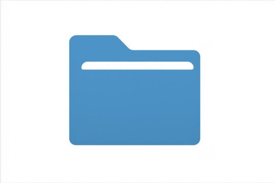 Blue computer folder icon for data storage - Powered by Adobe