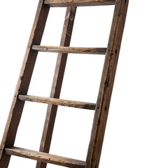 Rustic Weathered Wood Step Ladder Detail, Transparency, Cut-out