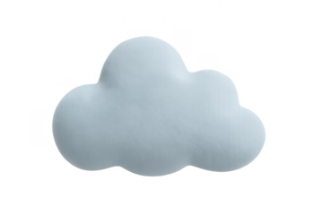 White blue fluffy cloud 3d rendering with transparent background