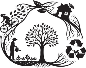 Eco Friendly Living and Sustainable Practices Icon