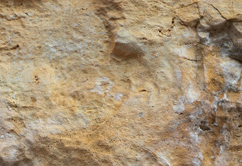 the structure of the rock surface in the section, quarrying in the natural environment, sunny day