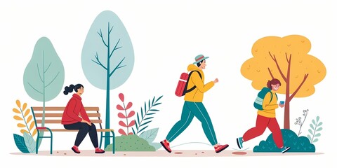 people walking in the park