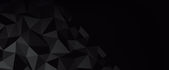 Obraz premium Dark Black vector abstract polygonal template. Glitter abstract illustration with an elegant design. A completely new template for your business design.