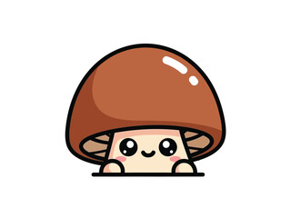 Obraz premium Cute Kawaii Mushroom Character Illustration.