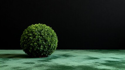 Spherical green plant on green surface