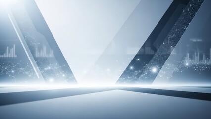 Futuristic Digital Abstract Background with Glowing Lines and Data Visualization