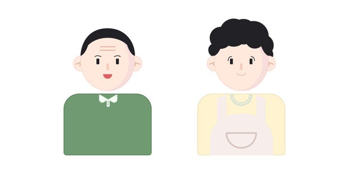 중년 캐릭터(엄마+아빠+부부+사람들+가족)