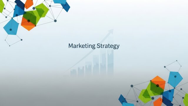 Marketing Strategy Growth Chart with Abstract Network Connections - Powered by Adobe