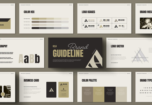 Modern And Clean Retro Brand Guideline Presentation Template