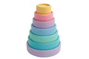 Stacking pastel cups toy for baby development