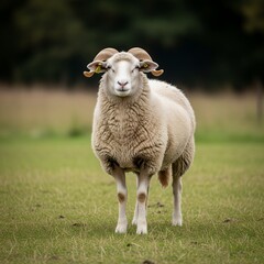 Sheep isolated background, animal farming concept