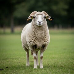 Sheep isolated, natural anatomy, professional studio photo