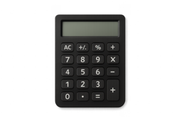 Black digital pocket calculator for math and finance calculating